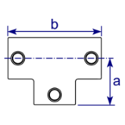 Interclamp 116 Three Way Through Tube Clamp Fitting - Technical Drawing 1