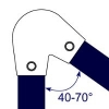 Interclamp 123 Acute Angle Elbow Tube Clamp Fitting - Technical Drawing 1