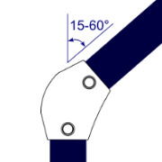 Interclamp 124 Variable Angle Elbow Tube Clamp Fitting - Technical Drawing 1