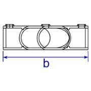 Interclamp 130 Adjustable Cross Tube Clamp Fitting - Technical Drawing 2