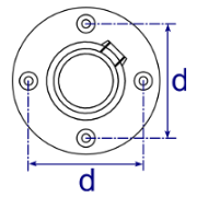 Interclamp 131 Wall Flange Tube Clamp Fitting - Technical Drawing 2