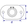 Interclamp 132 Railing Base Flange Tube Clamp Fitting - Technical Drawing 2