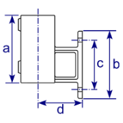 Interclamp 144 Railing Side Support (Vertical) Tube Clamp Fitting - Technical Drawing 2