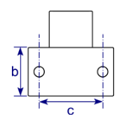 Interclamp 145 Railing Side Support (Horizontal) Tube Clamp Fitting - Technical Drawing 2