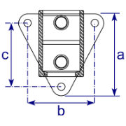 Interclamp 146 Side Palm Fixing Tube Clamp Fitting - Technical Drawing 1