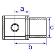 Interclamp 147 Internal Swivel Tee Tube Clamp Fitting - Technical Drawing 1