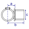 Interclamp 147 Internal Swivel Tee Tube Clamp Fitting - Technical Drawing 2