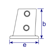 Interclamp 152 Slope Base Flange Tube Clamp Fitting - Technical Drawing 2