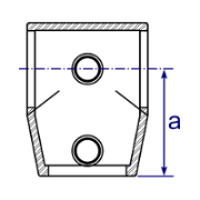 Interclamp 153 Slope Short Tee Tube Clamp Fitting - Technical Drawing 3