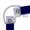 Interclamp 154 Slope Elbow Tube Clamp Fitting - Technical Drawing 1