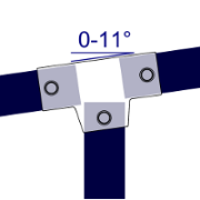 Interclamp 155 Slope Long Tee Tube Clamp Fitting - Technical Drawing 1