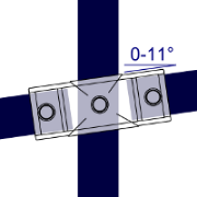 Interclamp 156 Slope Cross Tube Clamp Fitting - Technical Drawing 1