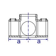 Interclamp 158 Centre Cross Tube Clamp Fitting - Technical Drawing 2