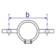 Interclamp 167M Double Swivel Combination Male Part Tube Clamp Fitting - Technical Drawing 2