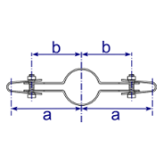 Interclamp 171 Double Sided Mesh Panel Clip Tube Clamp Fitting - Technical Drawing 2