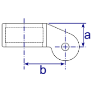 Interclamp 172M Offset Single Swivel Socket Male Part Tube Clamp Fitting - Technical Drawing 1