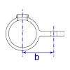 Interclamp 172M Offset Single Swivel Socket Male Part Tube Clamp Fitting - Technical Drawing 2