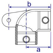 Interclamp 175M Swivel Elbow Male Part Tube Clamp Fitting - Technical Drawing