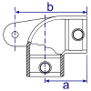 Interclamp 175M Swivel Elbow Male Part Tube Clamp Fitting - Technical Drawing