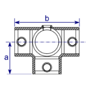 Interclamp 176 Side Outlet Tee Tube Clamp Fitting - Technical Drawing 1