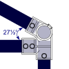Interclamp 185 Eaves Fitting (27½°) Tube Clamp Fitting - Technical Drawing 1