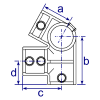 Interclamp 185 Eaves Fitting (27½°) Tube Clamp Fitting - Technical Drawing 2