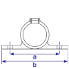 Interclamp 198 Double-Lugged Bracket Tube Clamp Fitting - Technical Drawing 1