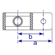 Interclamp 199 Single-Lugged Bracket Tube Clamp Fitting - Technical Drawing