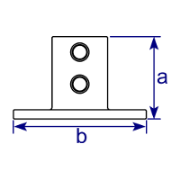 Interclamp 232 Heavy-Duty Railing Base Flange Tube Clamp Fitting - Technical Drawing 1