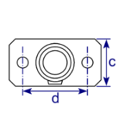 Interclamp 232 Heavy-Duty Railing Base Flange Tube Clamp Fitting - Technical Drawing 2