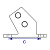 Interclamp 251 Slope Base Flange (30º - 45º) Tube Clamp Fitting - Technical Drawing 2