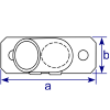 Interclamp 251 Slope Base Flange (30º - 45º) Tube Clamp Fitting - Technical Drawing 3