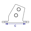 Interclamp 252 Slope Base Flange (11º - 29º) Tube Clamp Fitting - Technical Drawing 2