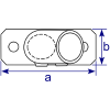 Interclamp 252 Slope Base Flange (11º - 29º) Tube Clamp Fitting - Technical Drawing 3