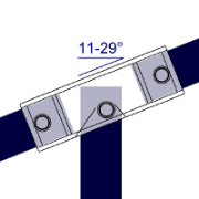 Interclamp 255 Slope Long Tee (11º - 29º) Tube Clamp Fitting - Technical Drawing 1