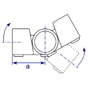 Interclamp 148 Short Swivel Tee Tube Clamp Fitting - Technical Drawing 2