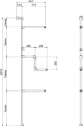 Interclamp GR0002 - Garment Rack Wall Mounted - Dimensions