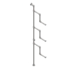 Interclamp Garment Rack - 3 Bent Arms (Floor and Wall Mounted)