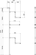 Interclamp GR0004  - Garment Rack (Floor and Wall Mounted) - Dimensions