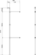 Interclamp GR0005 Garment Rack (Floor and Wall Mounted) - Dimensions