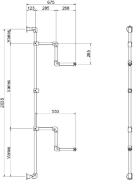 Interclamp GR0011 Garment Rack / Clothing Display (Wall Mounted) - Dimensions