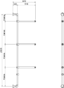 Interclamp GR0016 Garment Rack / Clothing Display (Wall Mounted) - Dimensions