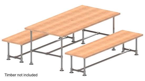 Interclamp tube clamp picnic table and benches