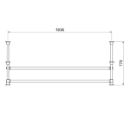 Interclamp tube clamp picnic table and benches - dimensions 1