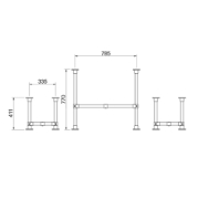 Interclamp tube clamp picnic table and benches - dimensions 2