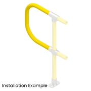 Interclamp 721-D48 180 Degree Handrail Termination Safety Yellow - Typical Installation Example