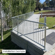 Interclamp modular pedestrian barrier balustrade installation example