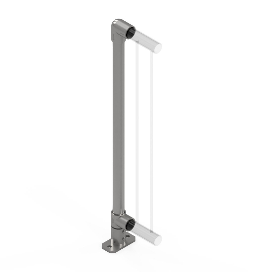 Key Clamp flat end stanchion used to attached pedestrian barriers