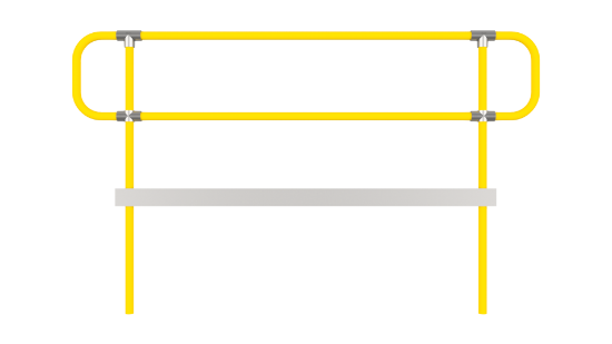 Interclamp 4030 D48 2m Ground Mount Handrail Kit - Flat View Image