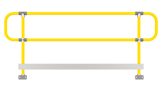 Interclamp 4030 D48 2m Side Mount Handrail Kit - Flat View Image